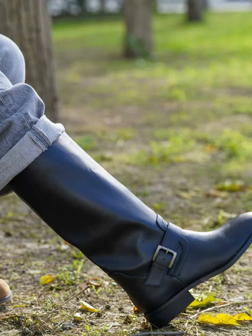 Street Style-Mariquita Trasquilá BOTAS BIKER HEBILLA Negro