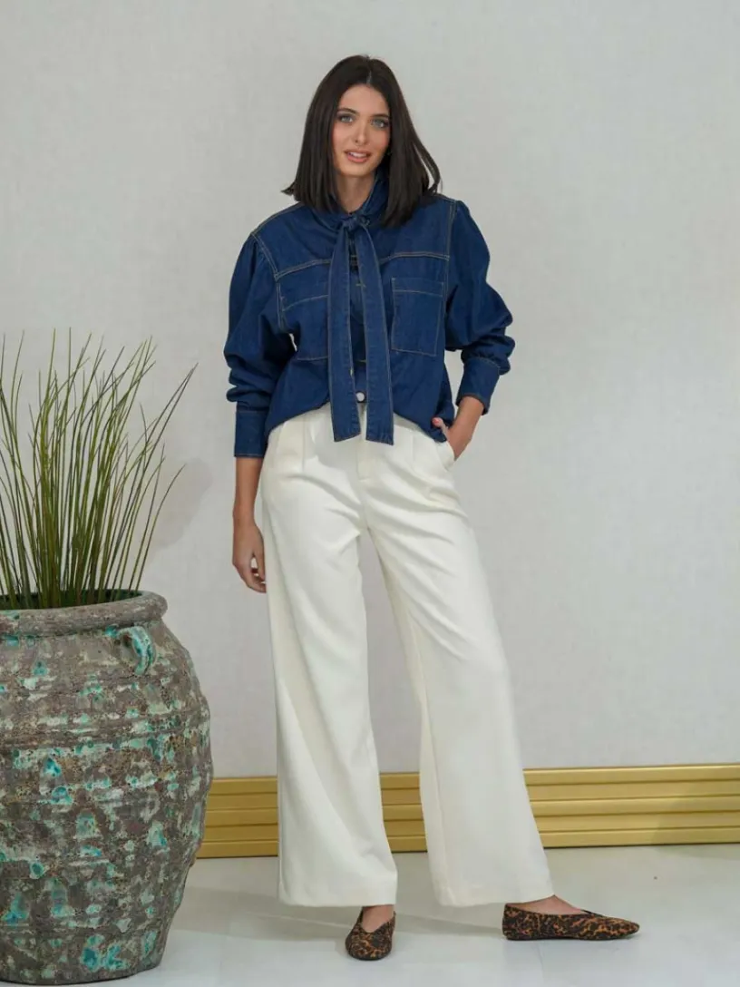 Blusas Y Camisas De Mujer-Mariquita Trasquilá CAMISA VAQUERA LAZO Denim