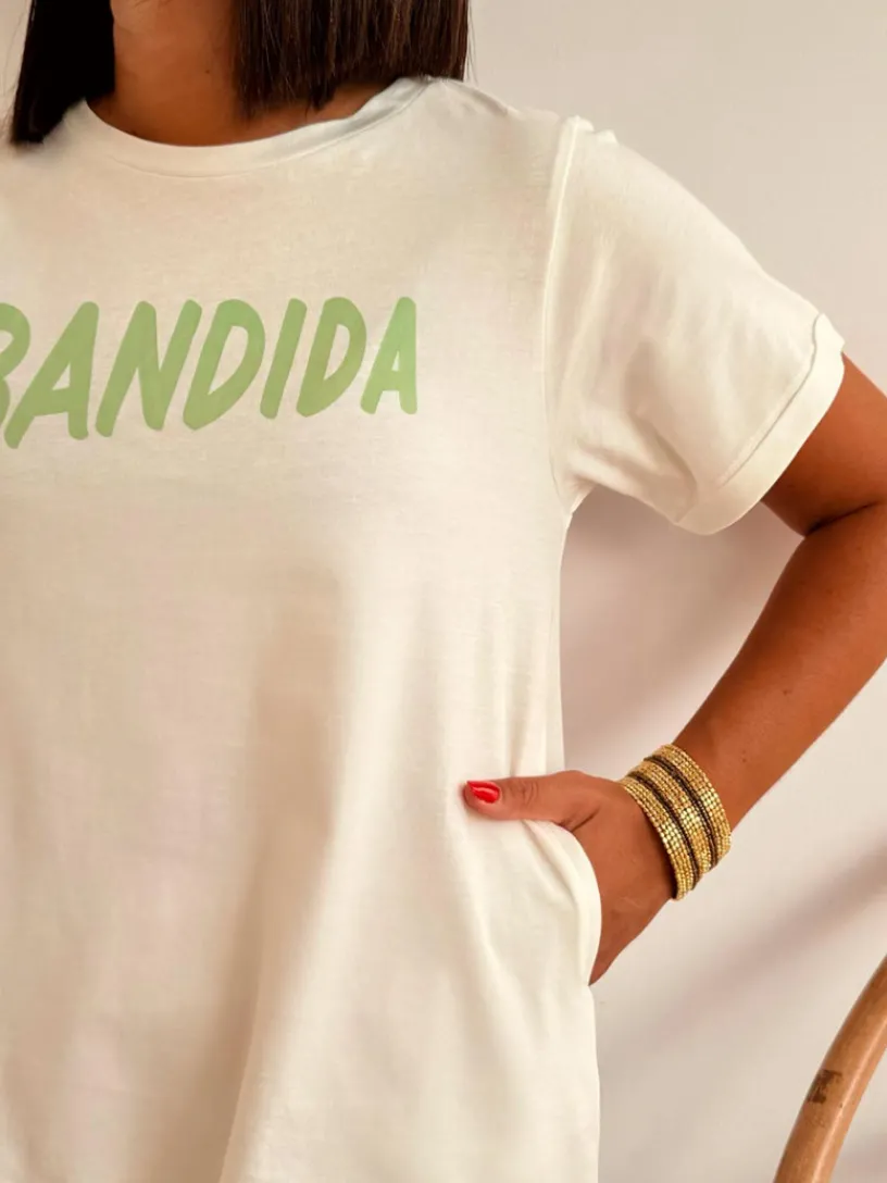 Camisetas De Mujer-Mariquita Trasquilá CAMISETA BANDIDA Blanco