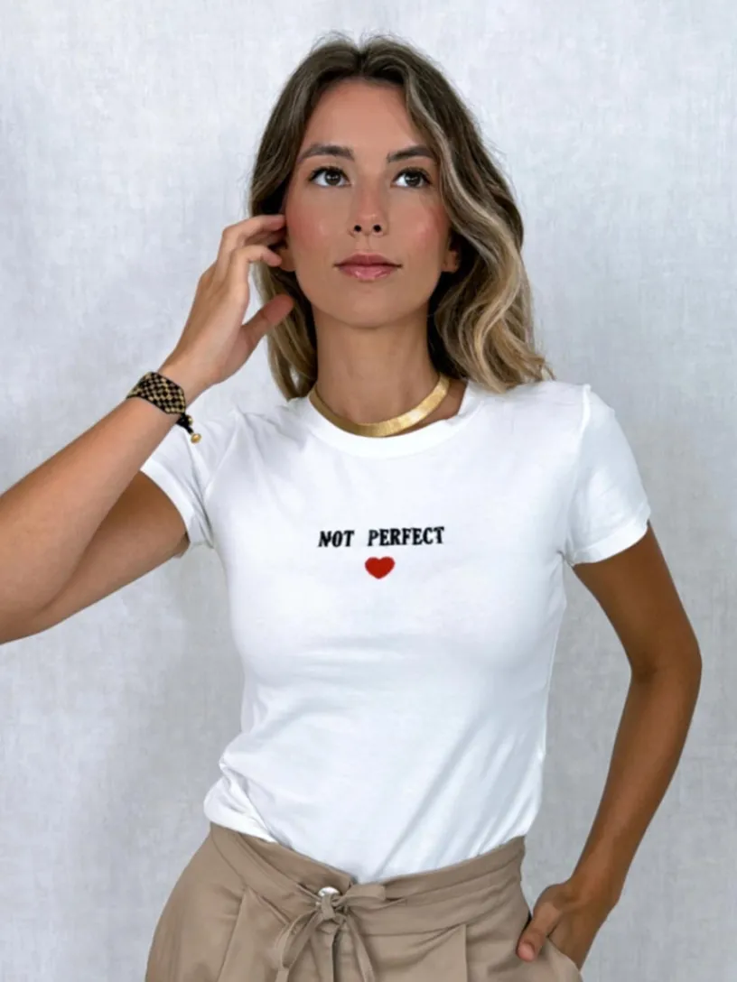 Camisetas De Mujer-Mariquita Trasquilá CAMISETA NOT PERFECT Blanco