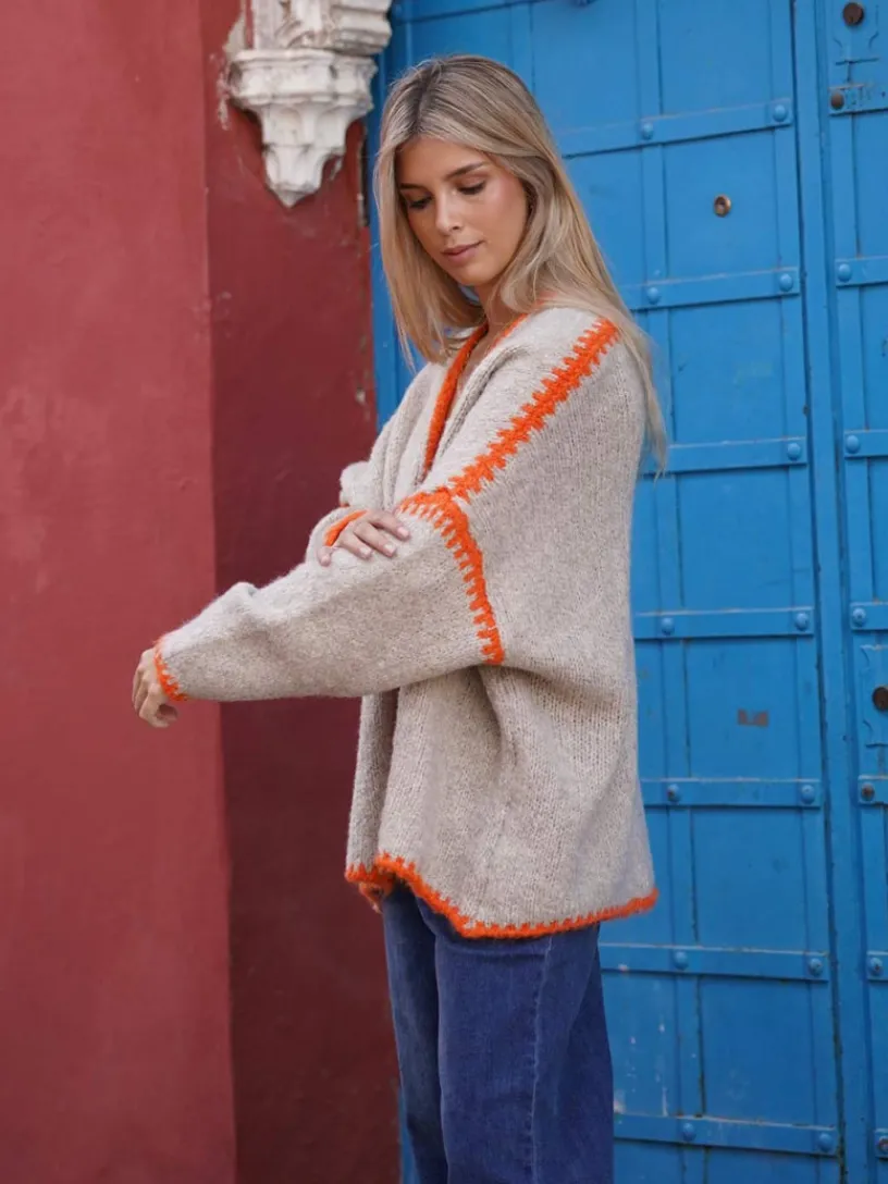 Jerséis Y Sudaderas De Mujer | Abrigos Y Chaquetas-Mariquita Trasquilá CARDIGAN OVERSIZE PESPUNTES