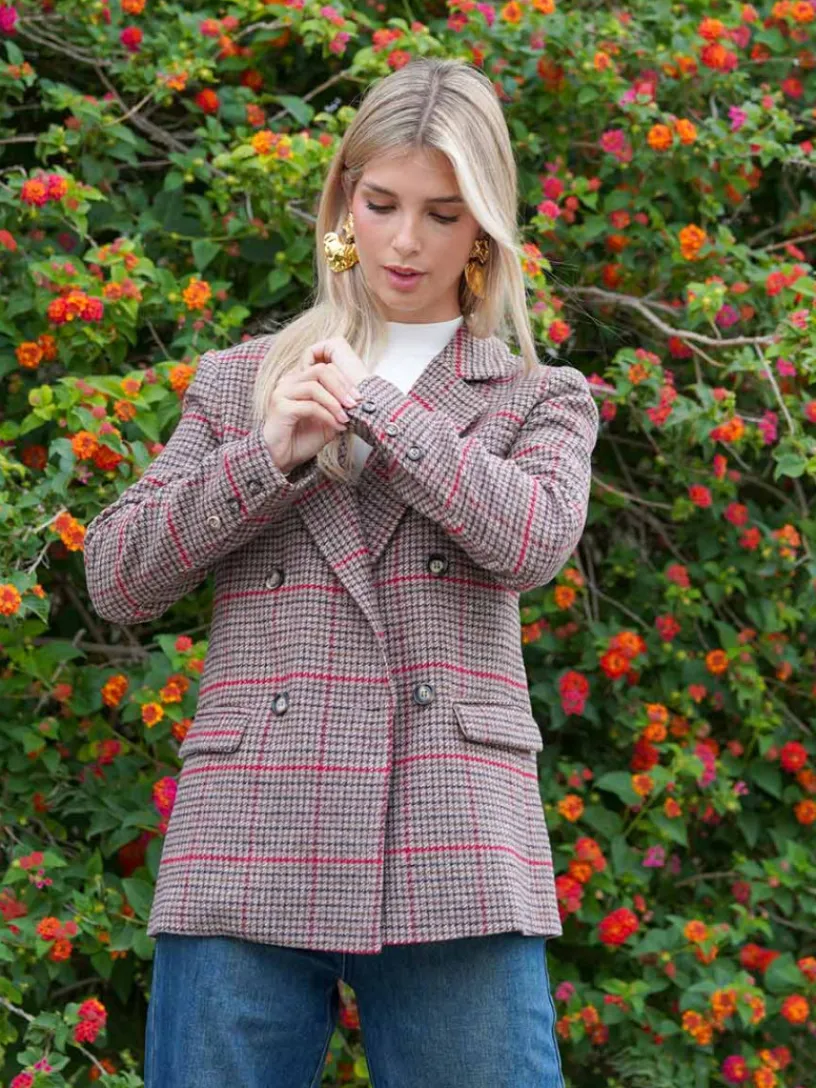 Abrigos Y Chaquetas | Chaquetas De Mujer-Mariquita Trasquilá CHAQUETA TARTAN BeigeTostado