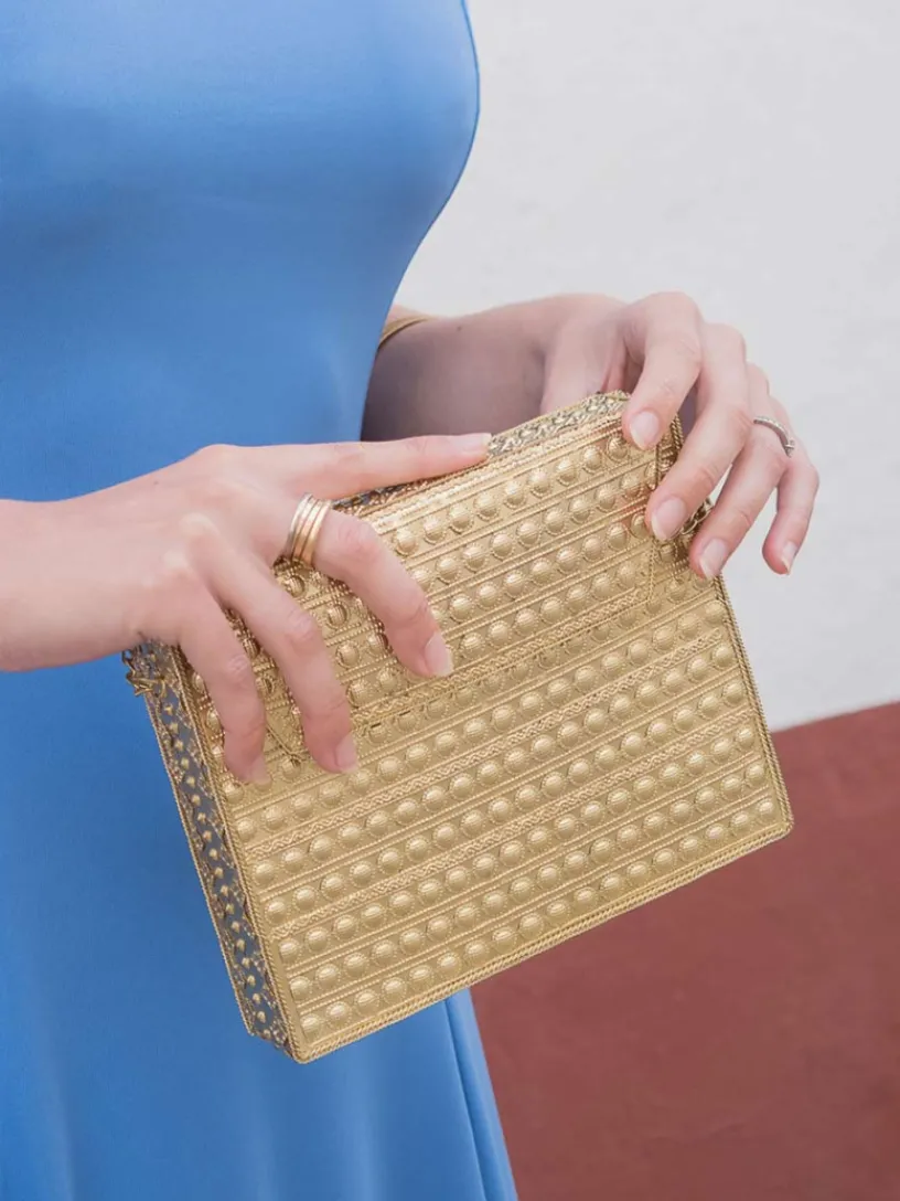 Bolsos De Fiesta-Mariquita Trasquilá CLUTCH MOROCC Dorado