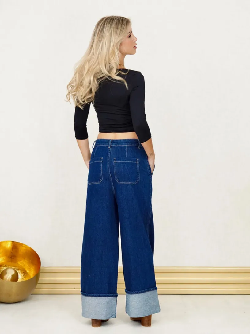 Pantalones De Mujer-Mariquita Trasquilá JEANS RECTO SELVEDGE VaqueroOscuro