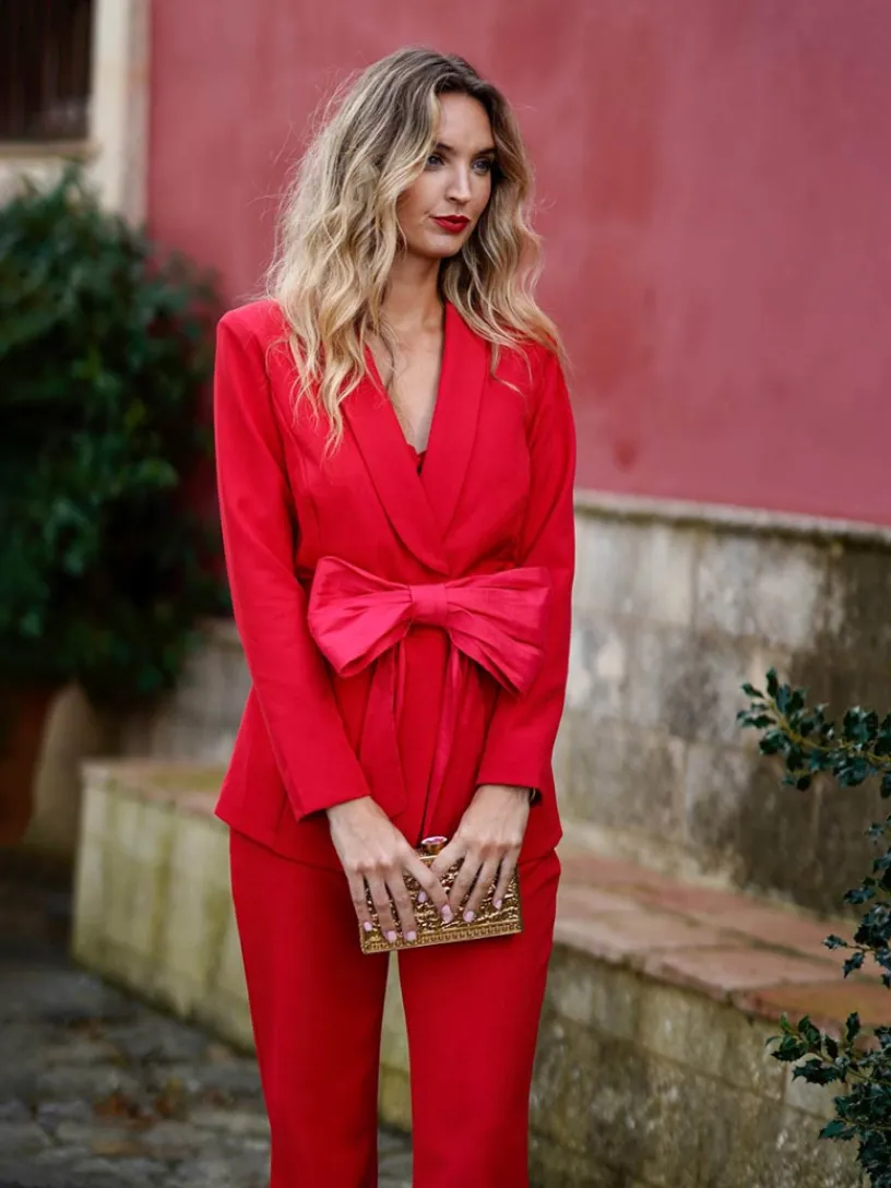 Vestidos De Invitada Comunión | Vestidos De Invitada Bautizo-Mariquita Trasquilá TRAJE MIRABRAS Rojo