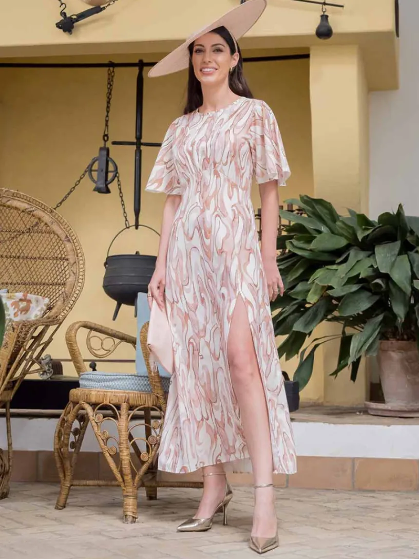 Invitadas -50 € | Vestidos Cortos De Fiesta-Mariquita Trasquilá VESTIDO PALMA Beige